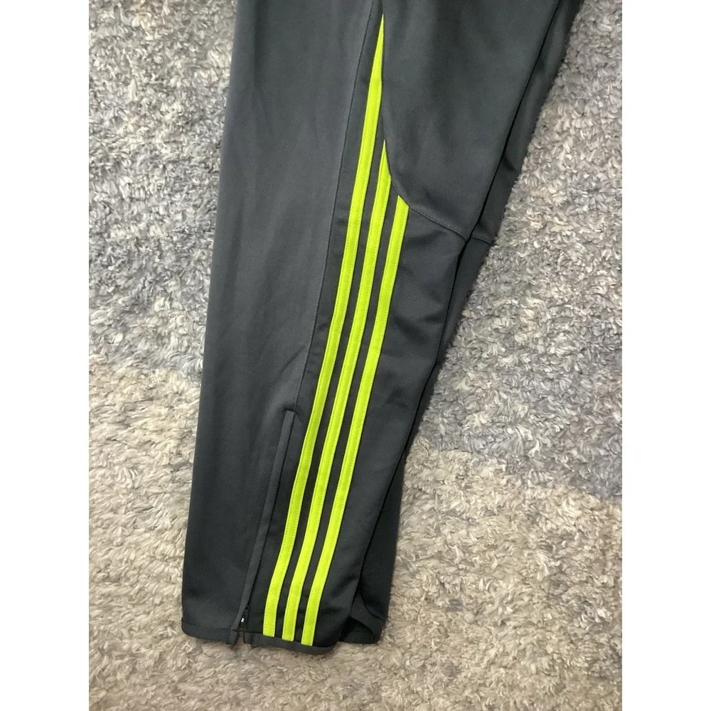 Nwt Adidas Climalite Youth‎ Large 14-16 Grey And Green Stripe Sweatpants